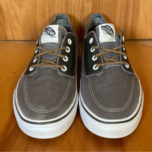 Mens 9.5 Vans Off The Wall Brigata Sneakers Grey Black SEF1111 - Picture 2 of 8